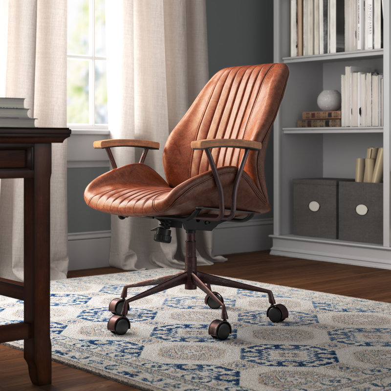 Wade Logan® Aneira Genuine Leather Task Chair & Reviews Wayfair